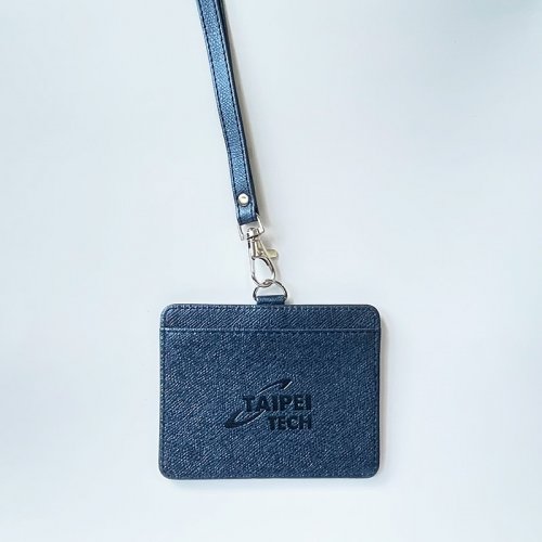 北科大皮革雙層證件套_灰藍