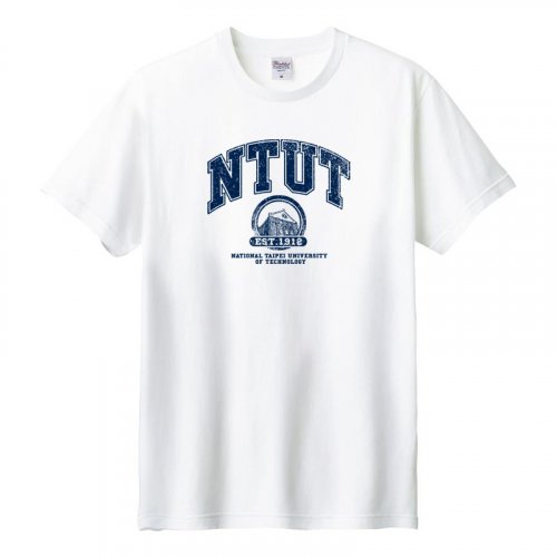 NTUT紅樓學院風純棉短T_白