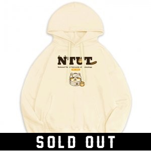 NTUT燒賣喵喵落肩帽T_奶白 (已完售 預購截止)