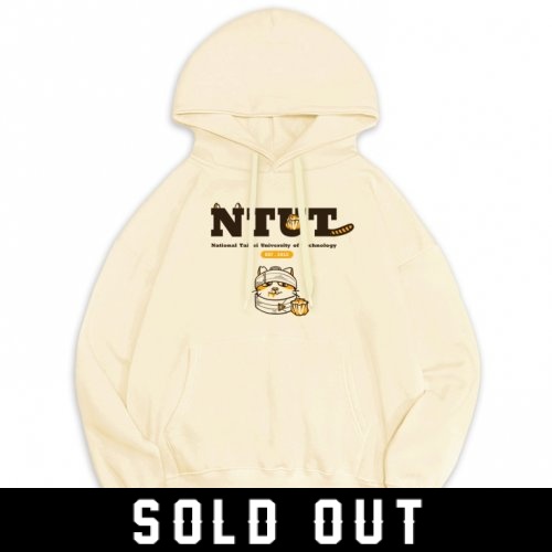 NTUT燒賣喵喵落肩帽T_奶白 (已完售 預購截止)