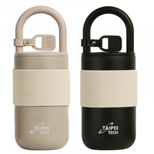 【團購商品，30件起做】NTUT隨行背帶保溫杯400mL_奶茶/黑(需30倍數)