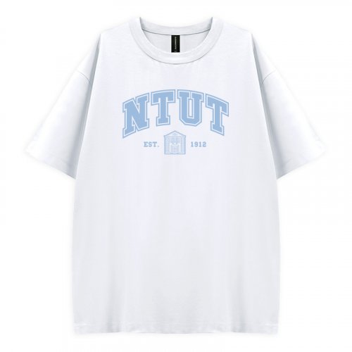 【最後3件】NTUT好涼的寬版短T紅樓款_雪花冰(白)