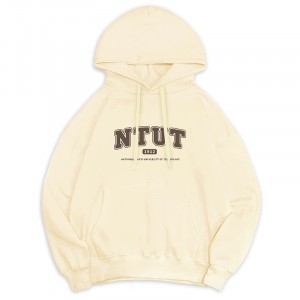 【少量現貨,售完不補】NTUT冬日輕甜系落肩帽T_奶霜白