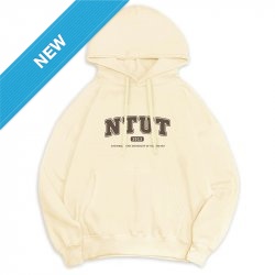 【預購至10/30，11/20陸續出貨】NTUT冬日輕甜系落肩帽T_奶霜白