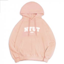 【預購至9/26，10/20陸續出貨】NTUT冬日輕甜系落肩帽T_微糖粉