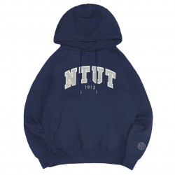 NTUT立體毛巾繡落肩帽T_經典藍