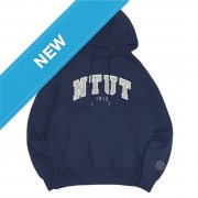 【2025新品上市】NTUT立體毛巾繡落肩帽T_經典藍