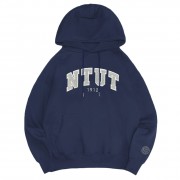 NTUT立體毛巾繡落肩帽T_經典藍