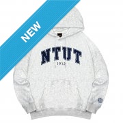 【2025新品上市】NTUT立體毛巾繡落肩帽T_麻花白