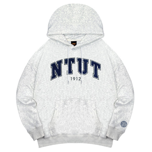 NTUT立體毛巾繡落肩帽T_麻花白 NTUT立體毛巾繡落肩帽T_麻花白