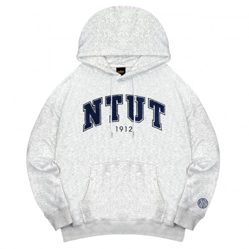 NTUT立體毛巾繡落肩帽T_麻花白 NTUT立體毛巾繡落肩帽T_麻花白