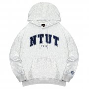 【2025新品上市】NTUT立體毛巾繡落肩帽T_麻花白