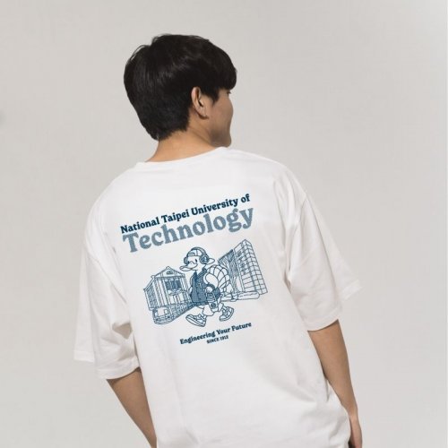 【2025新品上市】NTUT校園日常圖鑑寬版短T_經典白 【2025新品上市】NTUT校園日常圖鑑寬版短T_經典白
