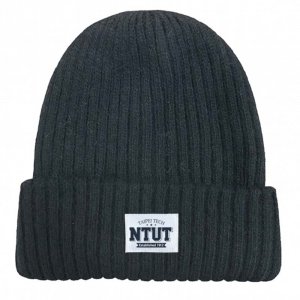 【2025新品上市】NTUT經典織標QQ毛帽_黑