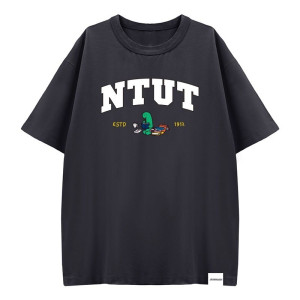 【好評加開，9月即將登場敬請期待】NTUT遇見JOGUMAN寬版純棉短T_暗夜灰
