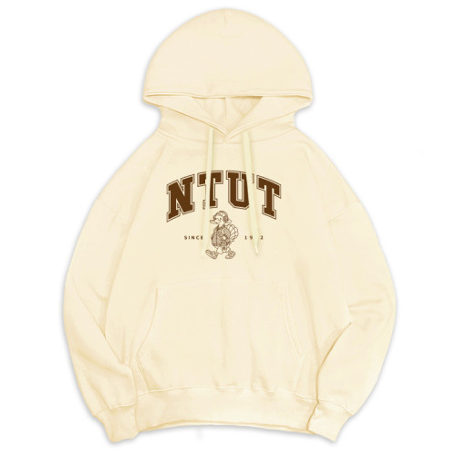 【預購至10/19，11/16陸續出貨】NTUT冬日輕甜系落肩帽T_奶霜白