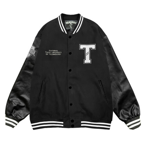 【校慶新品預購！預購至11/9止，12/14陸續出貨】NTUT美式經典棒球外套_夜幕黑