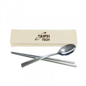 TAIPEITECH校徽環保餐具二入組_米白