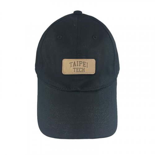 TAIPEI TECH皮革標老帽_黑