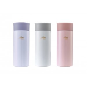 【團購商品，10個起做】NTUT校徽款療癒系304輕巧保溫瓶200mL_粉藍/珍珠白/粉紫